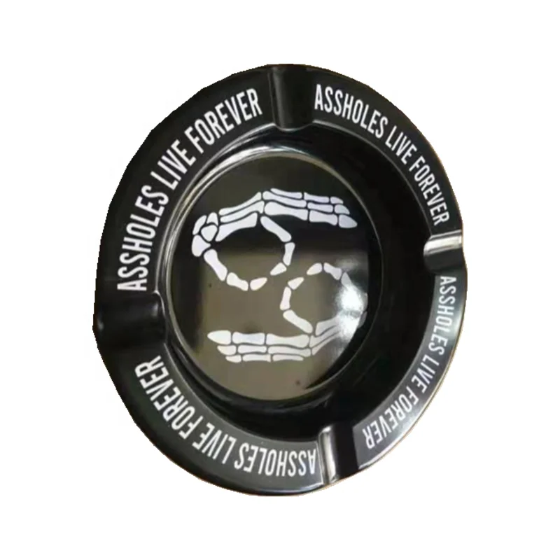 Custom Logo Tray Round Ashtray Metal Tray Recyclable Metal Food Serving Trays  OEM