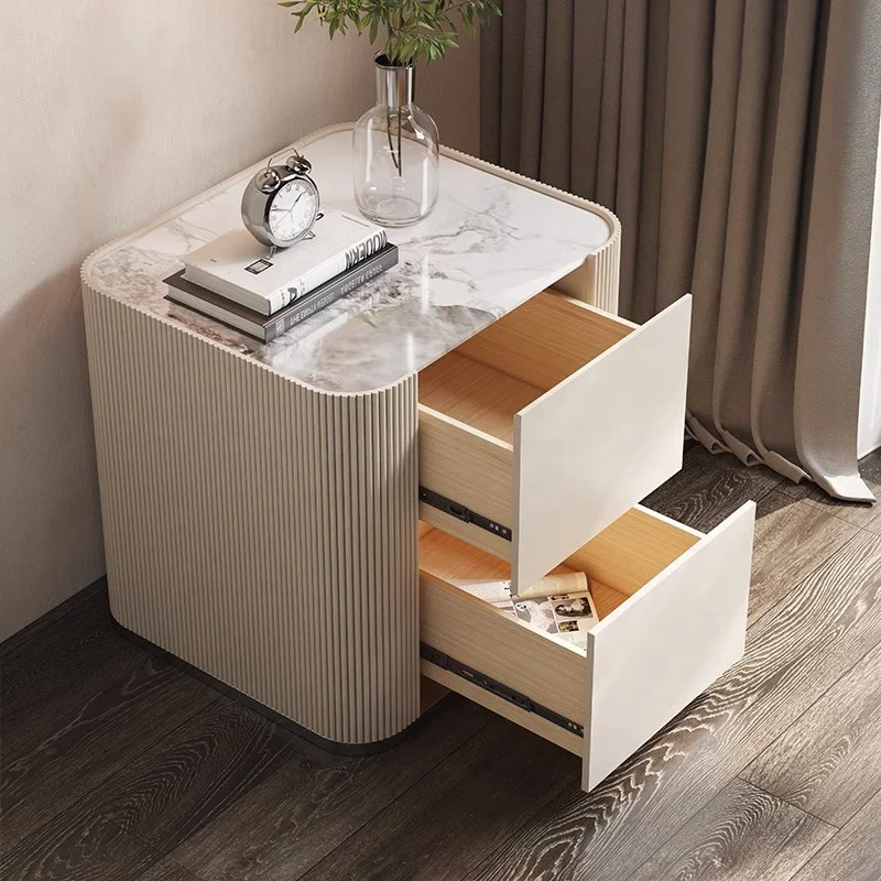 2023 low price luxury wireless charging bedside table with fingerprint lock