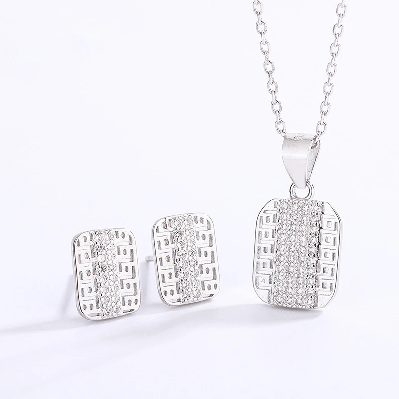 popular jewelry fashion women custom zircon S925 silver loveliness personality Jewelry Set