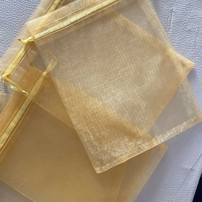 custom large packaging mesh organza jewelry bags Drawstring pouches 7x9 cm for gift/wedding/party