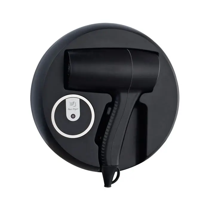 Настенный черный электрический фен для волос из АБС-пластика с вилкой