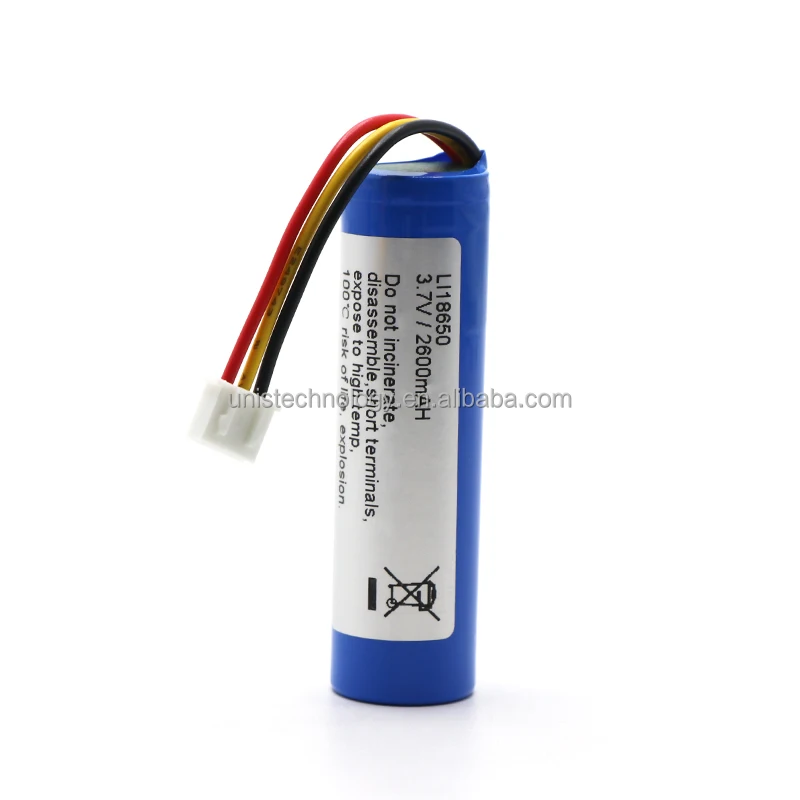 Customized 1S1P 18650 Battery Pack Lithium Ion Batteries 3.7V 2600Mah POS Terminal Battery