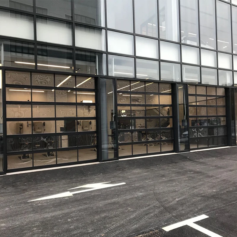 New Black Polycarbonate Finger Protection Modern Glass Plexiglass Garage Doors