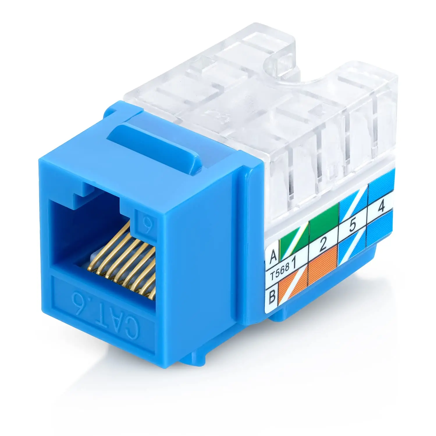 RJ45 Cat6/5e Blue Keystone Jack 110 Type Modular Female Connectors Compatible with Speed Termination Tool easy JACK Cat6/5e