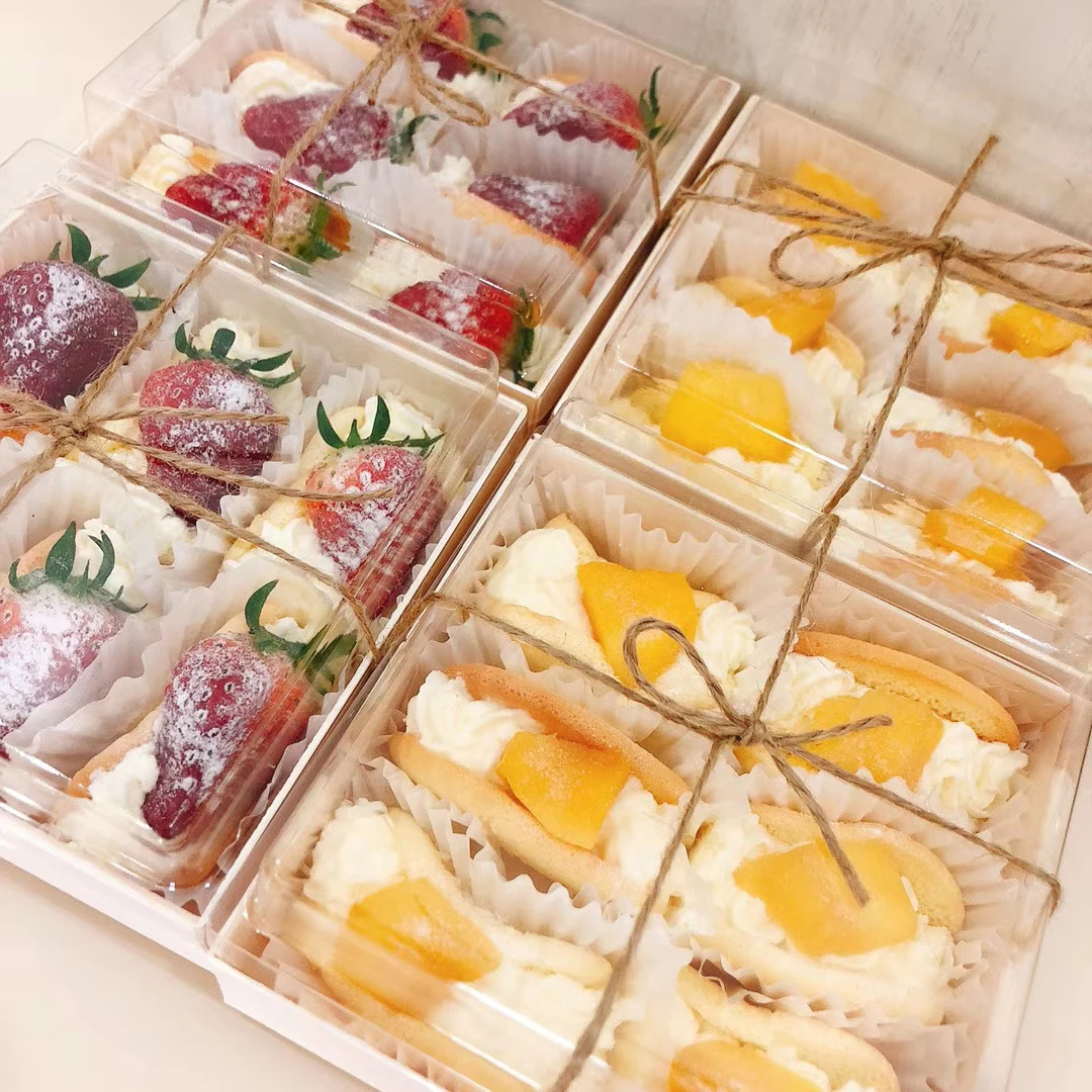 Wooden Macaron Packaging Boxes With A Transparent Window Food Grade Dessert Confectioneries Packaging Bakery Box