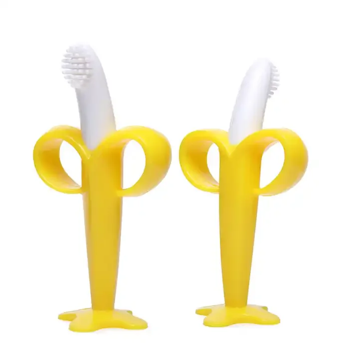 BPA Free banana baby molar Training Toothbrush baby chewing toy safety teether