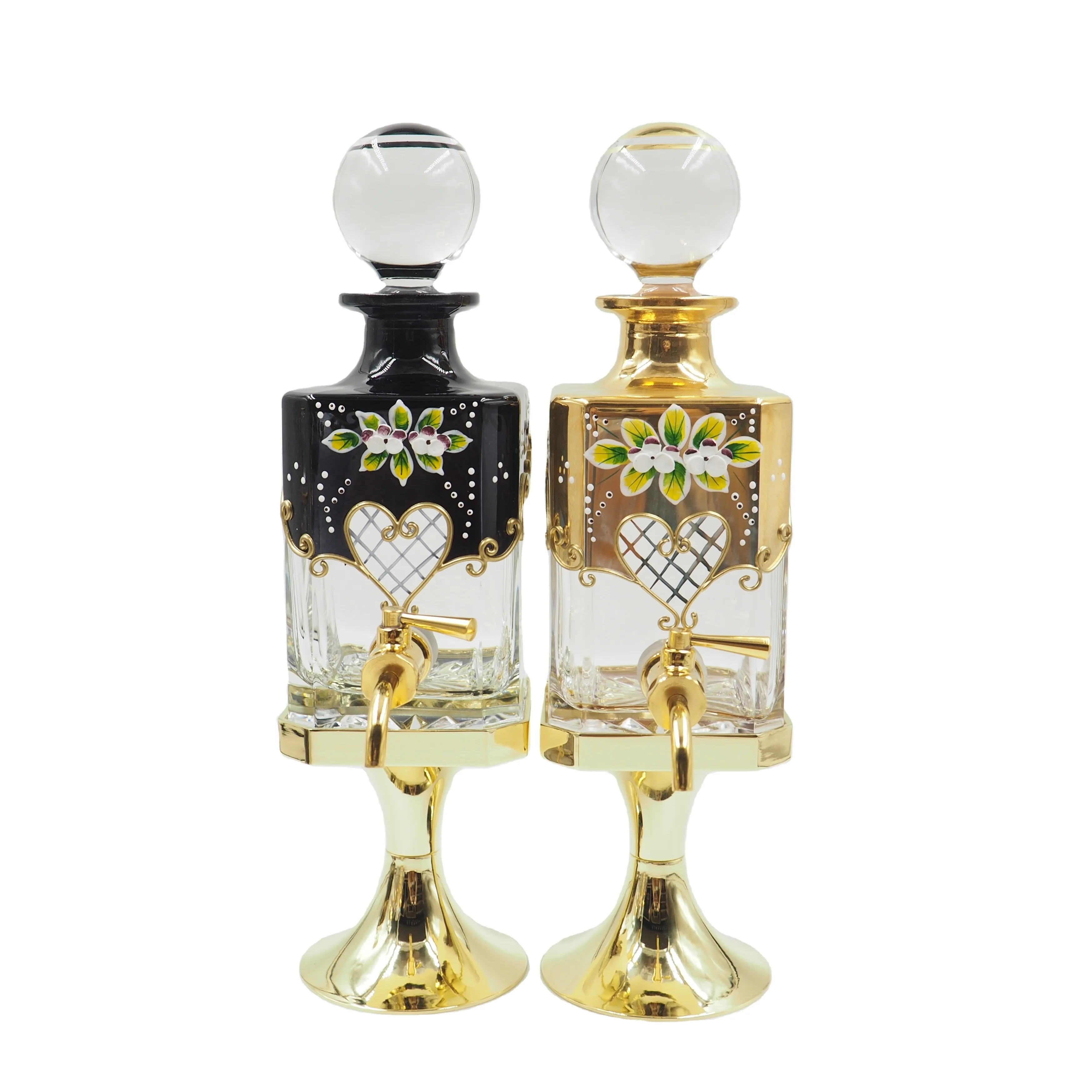 450ml arabic dubai attar oil glass bottle decanter with tap