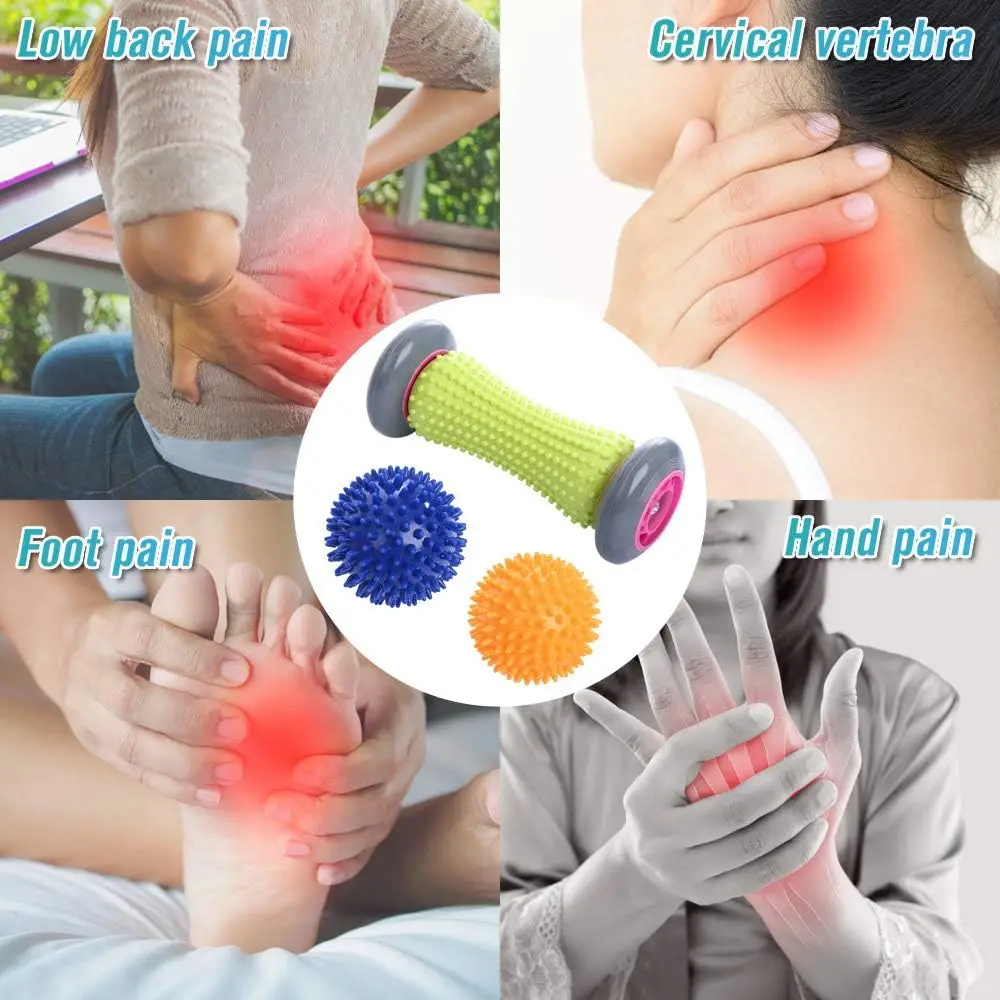 2024 New Foot Roller Massager Multi-Color TPR PVC Foot Massage Roller Sports Style hand massager roller ball