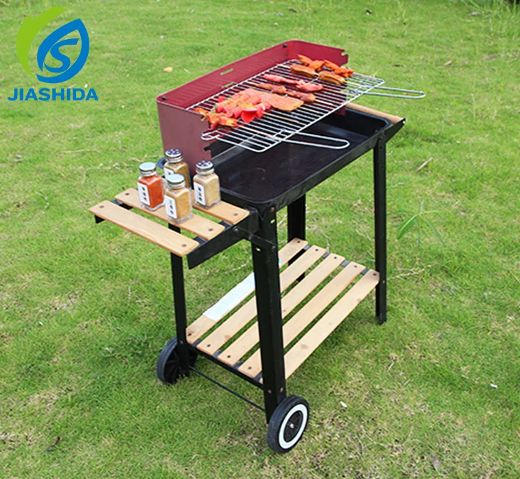 easy assembled Portable trolley bbq grill machine outdoor bbq grill charcoal for courtyard home roti party