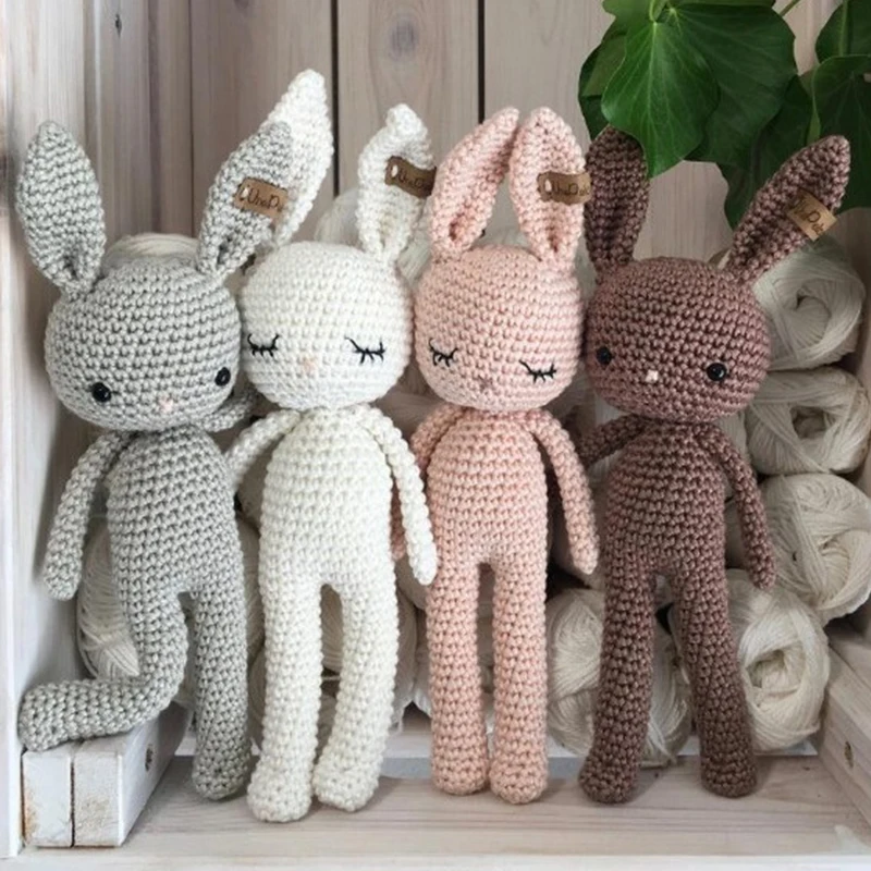 
Wholesales Baby Crochet Knitted Rabbit Amigurumi 100% Handmade Crochet Animal Soft Bunny Toys  (1600156128551)