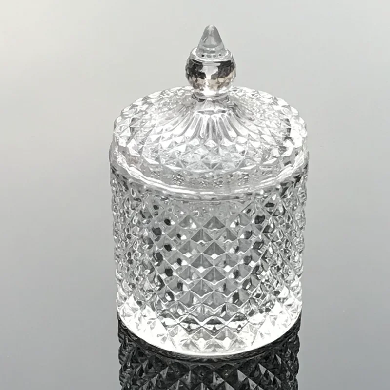 hot sale GEO cut glass jar
