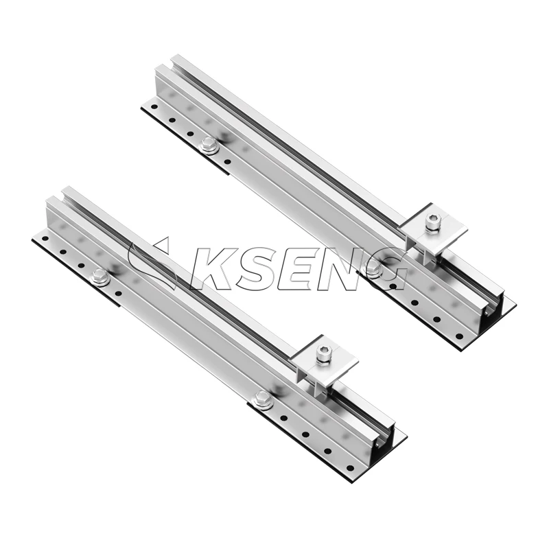 Aluminum Solar Mini Rail Roof Mounting System Installed by Metal