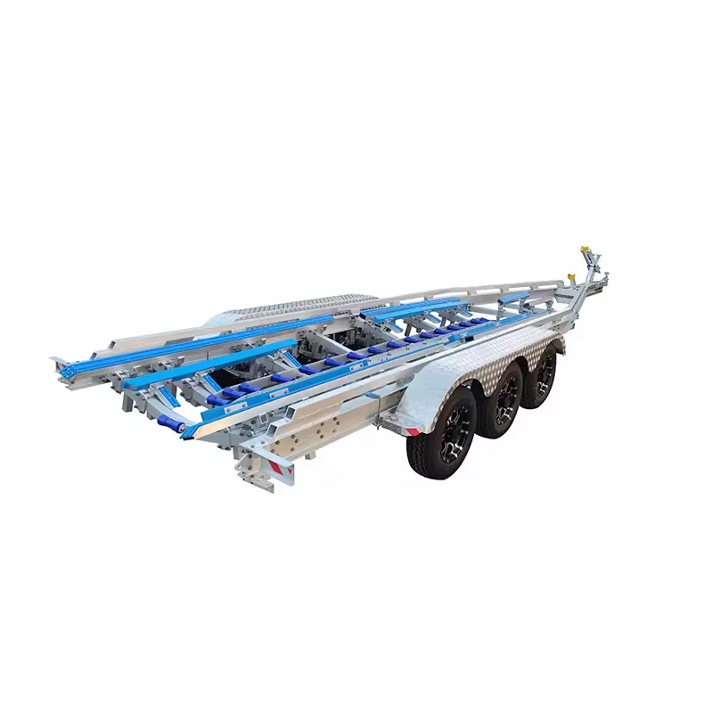 35ft high quality loading 4500kg poly bunks TRI axle aluminum boat trailer