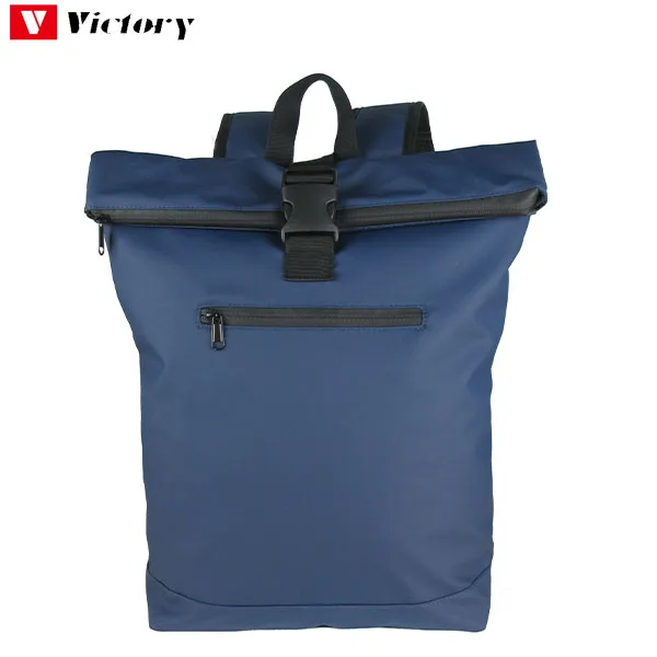 Lightweight New polyester fabric rolltop zipper waterproof backpack custom bag rucksack