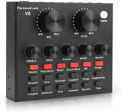 Original factory BT Mini Sound Mixer Board V8 Live Sound Card Voice Changer for Live Streaming