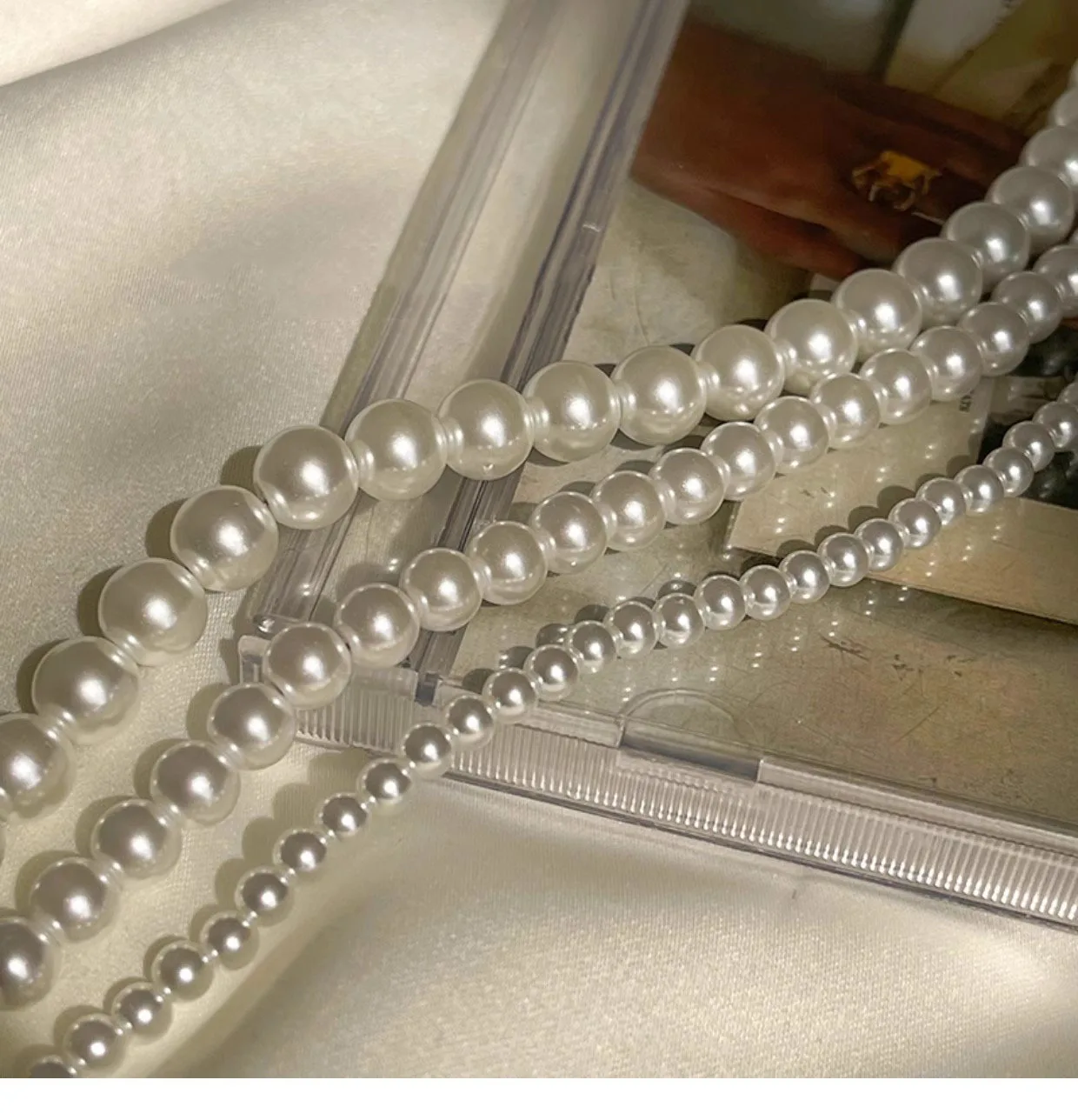 Wholesale 6/7/8/9/12/14mm Elegant Pearl Chain Necklace Jewelry Freshwater Pearl Choker Pendant Vintage Necklace for women