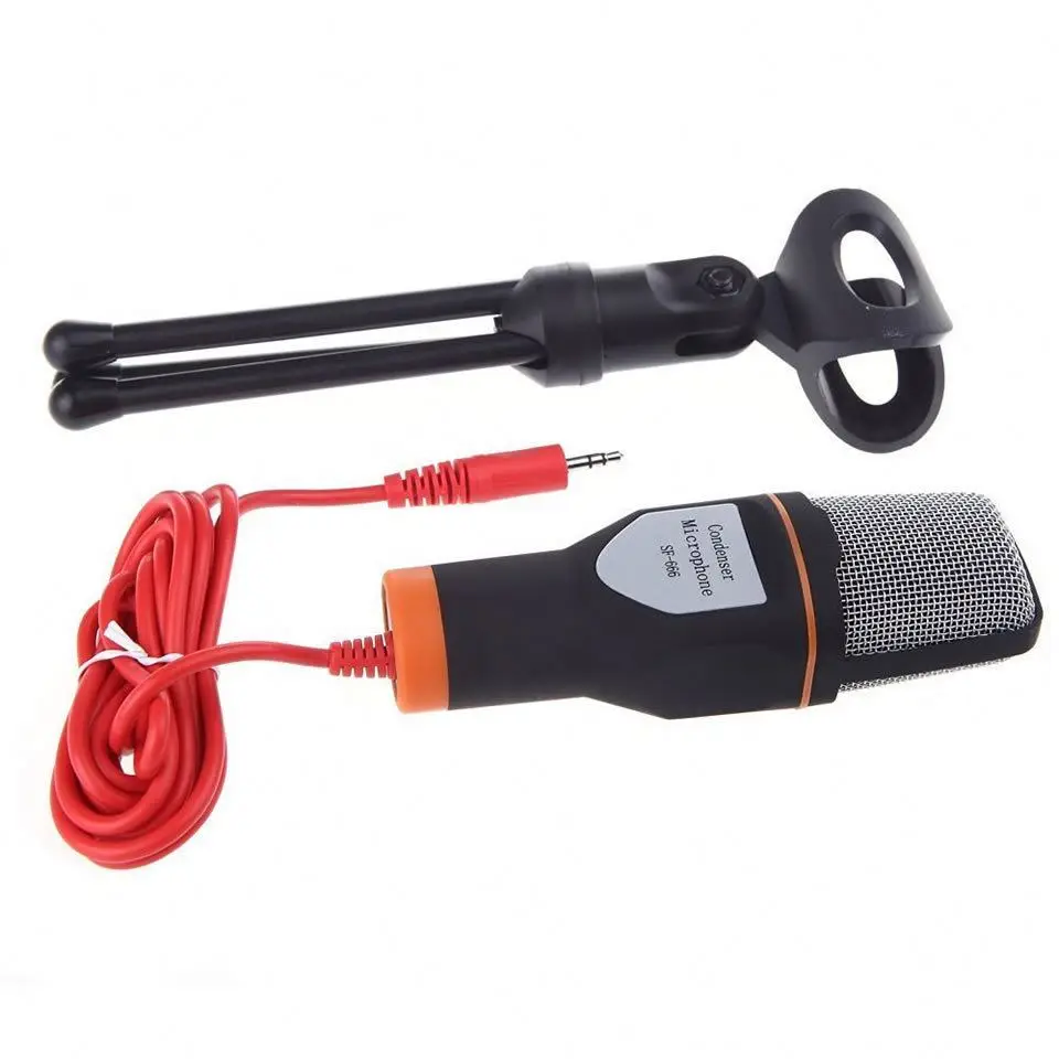 Condenser Microphone for Computer 3.5mm Cable Stereo Microphone for Podcast Singing Recording Mic With Desktop Tripod for Phone