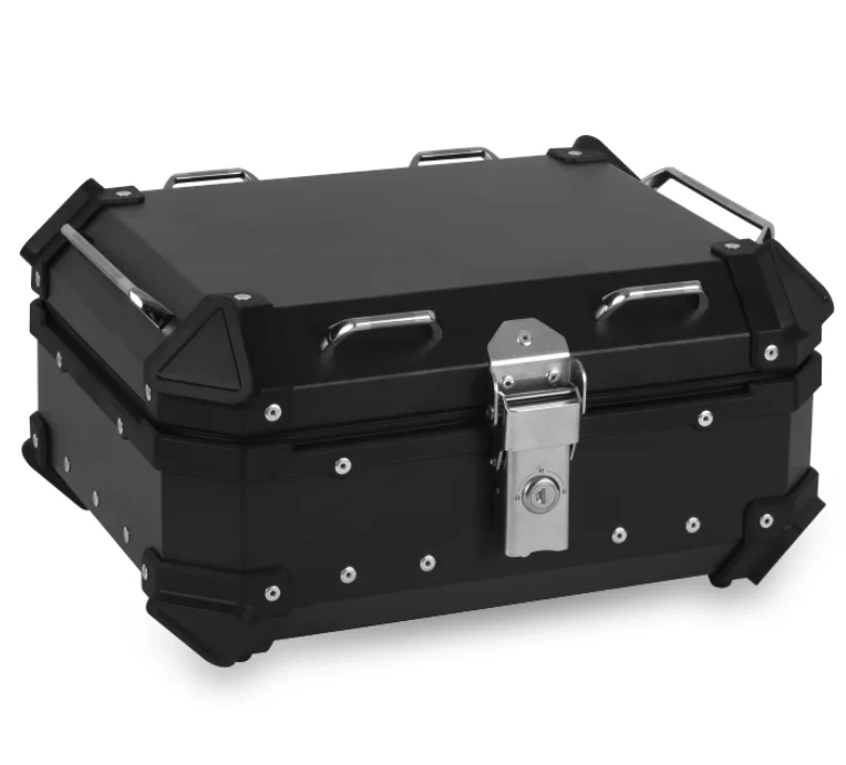 
F2 moto 22L black High quality waterproof delivery metal tail boxes small aluminum alloy motorcycle top box 