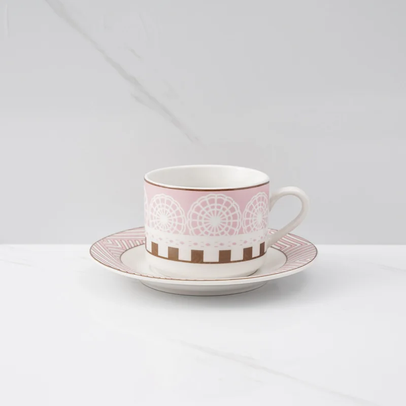 Hot Creative porcelain printed bowls,  tableware set European and American pink butterfly underglaze color tableware set