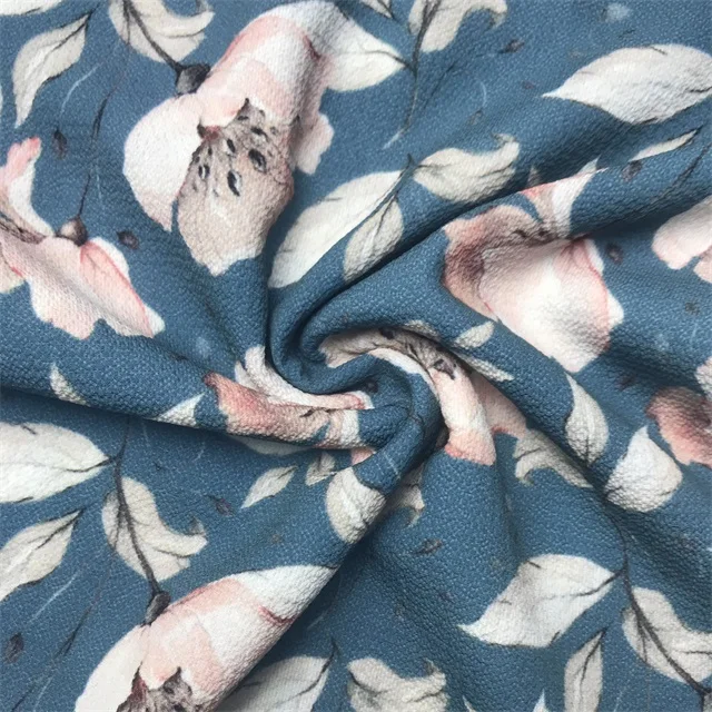 
Cheap polyester seersucker digital printing fabric fashionable flower printing fabric 