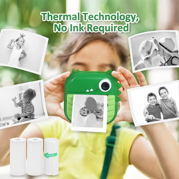 YEAH 2.4inch Children Instant Printer Camara Photo Video MINI Dual Lens Thermal Print Digital Kids Camera for Boy Gift Toy Gift