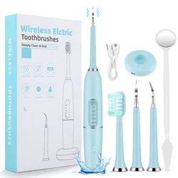 Portable Ultrasonic Tooth Polisher Stain Cleaning Remover Kit Tooth Scaler Dental Calculus Remover