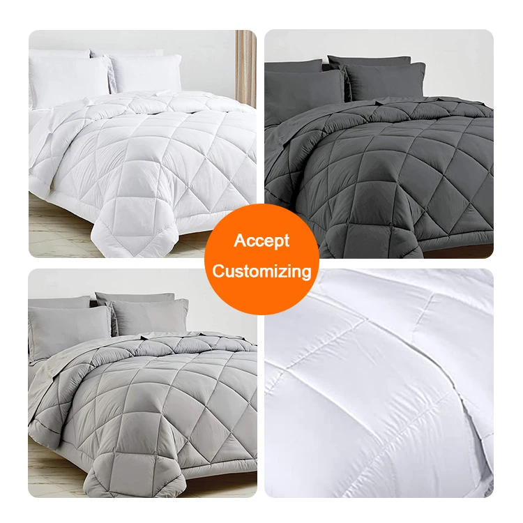 Customized Dyed Brushed Down Alternative Quilted Comforter Microfibre Duvet Hypoallergenic