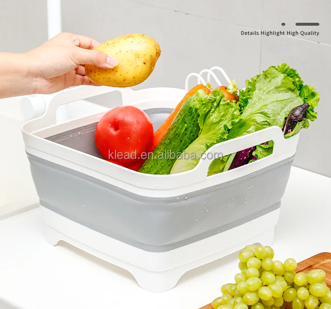 Foldable Multi-Function Sink Drain Basket Wash Fruit Bowl Storage Plastic Basket