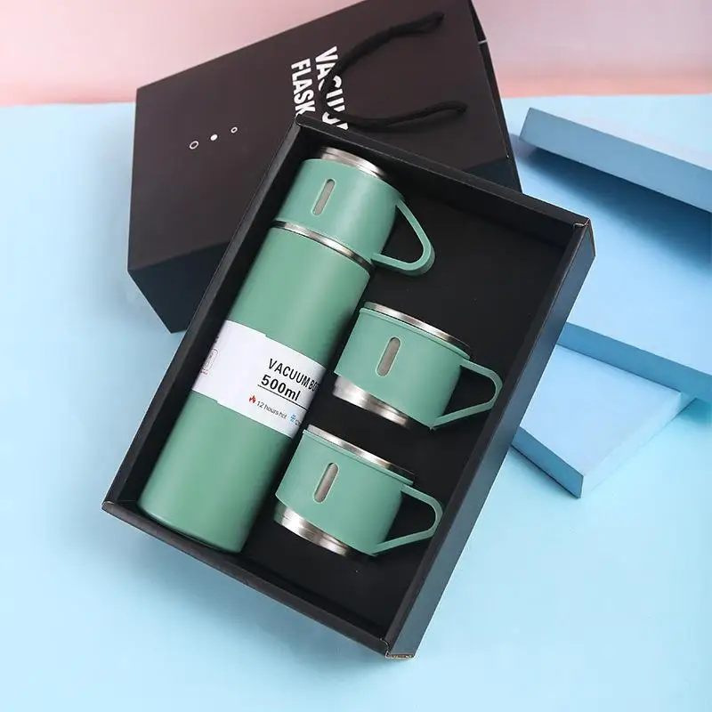 500ML  Custom logo Thermos set Vacuum Flask Double Walled Insulated Sports Stainless Steel Water Bottle thermos