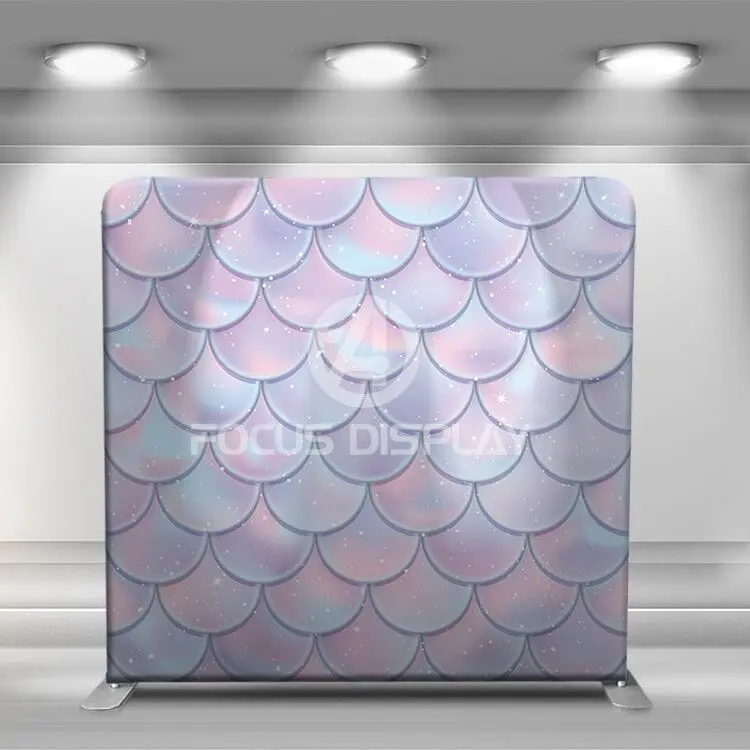 2022 new 8ft straight popular pillow case cover tension fabric party graduation photo booth backdrop stand