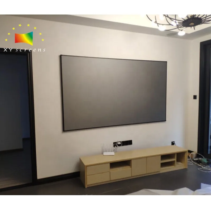 xy projector screen cloth black crystal 120 inch alr short throw projection screen for home