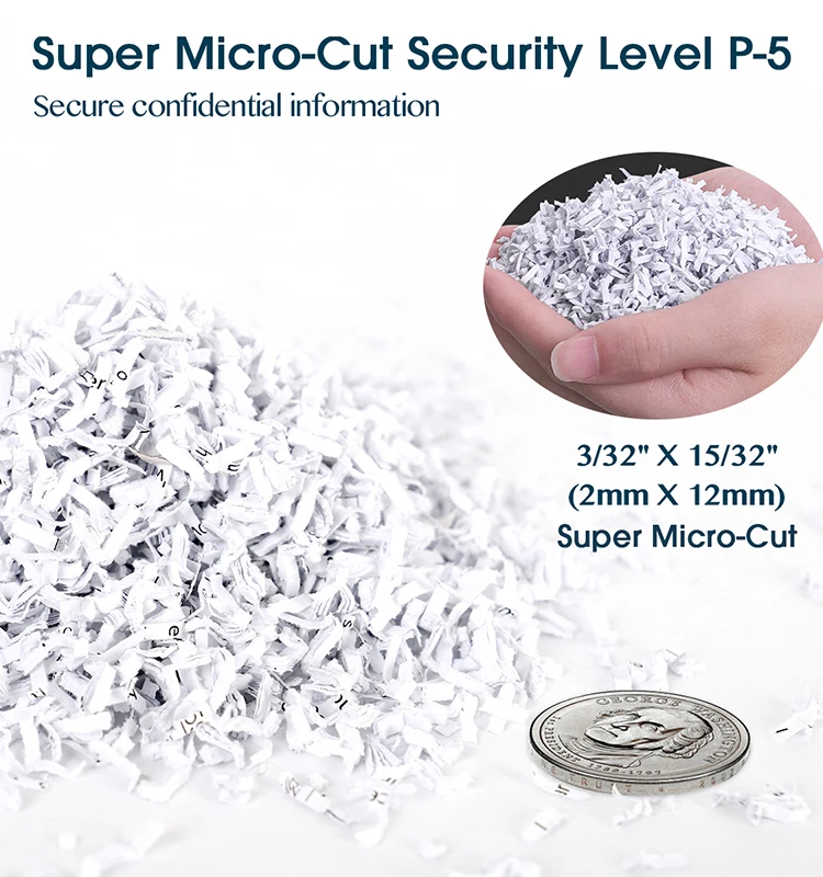 WOLVERINE 10-Sheet 40 Mins Running Time Cross Cut Paper shredder for  Home Office  Heavy Duty High Security Level P-5 Black