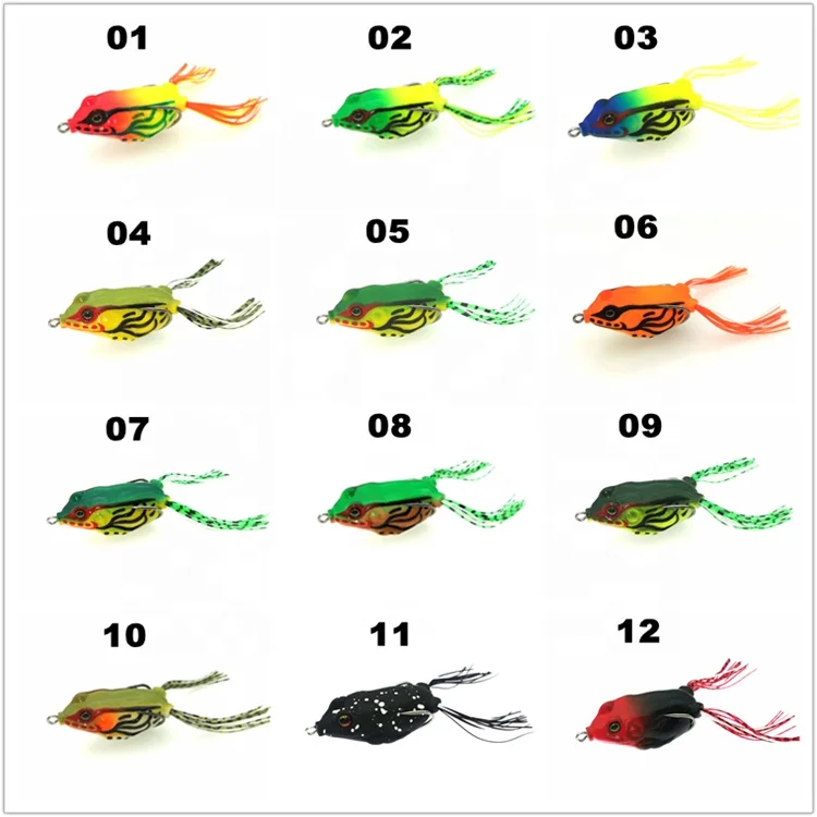 Professional design frog lure segmented fishing ray frog lures sequin frog popper fishing lure