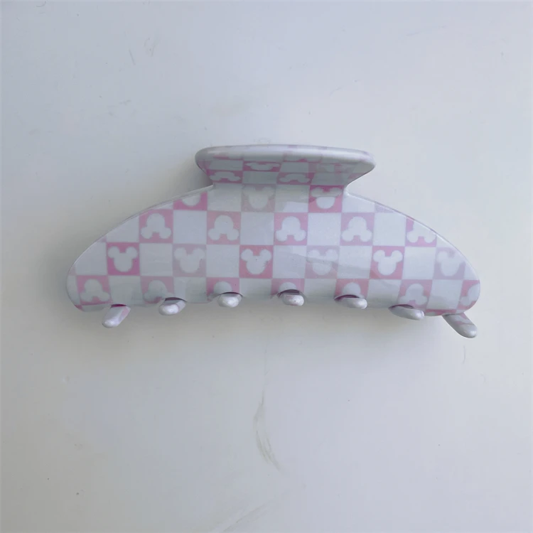 Fashion Acetate Hair Claw Multi-color Cartoon Pattern Large Claw Clip 4.2 Inch Big Hair Claw for Women Girls