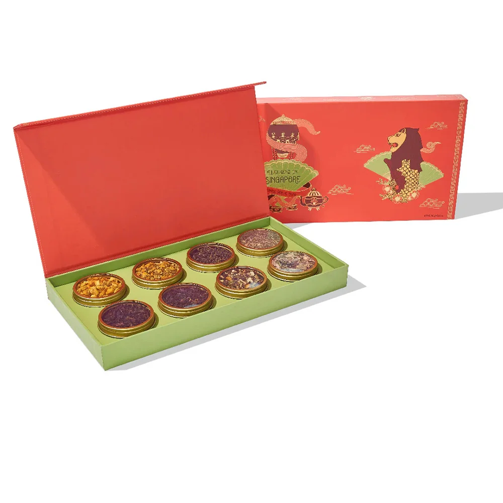 Custom Food Grade Tea Flavor Tin Box with Tray for Tea Box