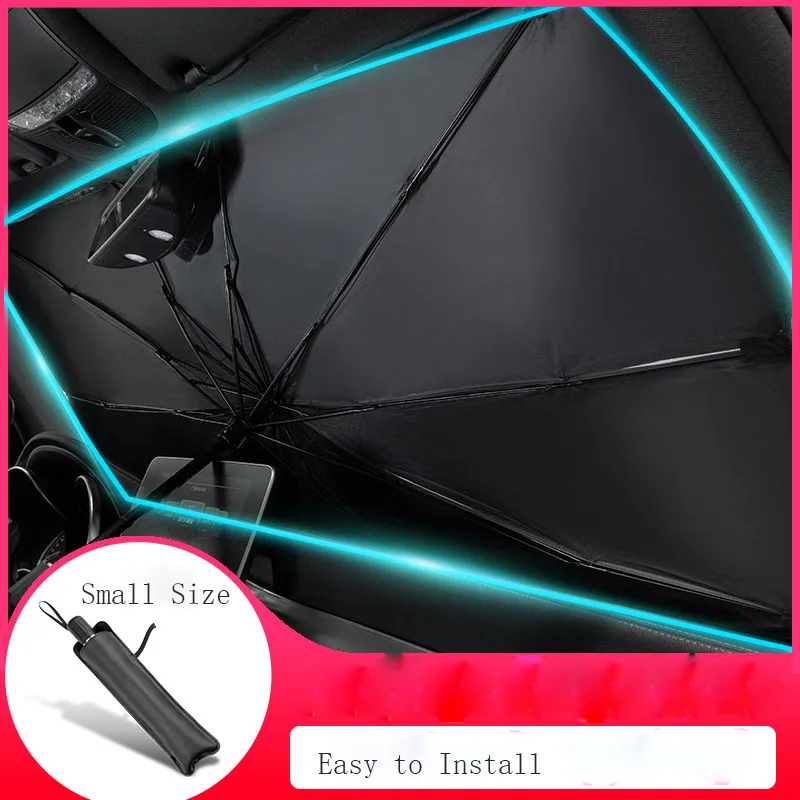 2022 Hot Selling Car Umbrella Wind Shield Sun Shade Front Window Sunshade Windscreen Car Umbrella Steel Fashion Modern Manual