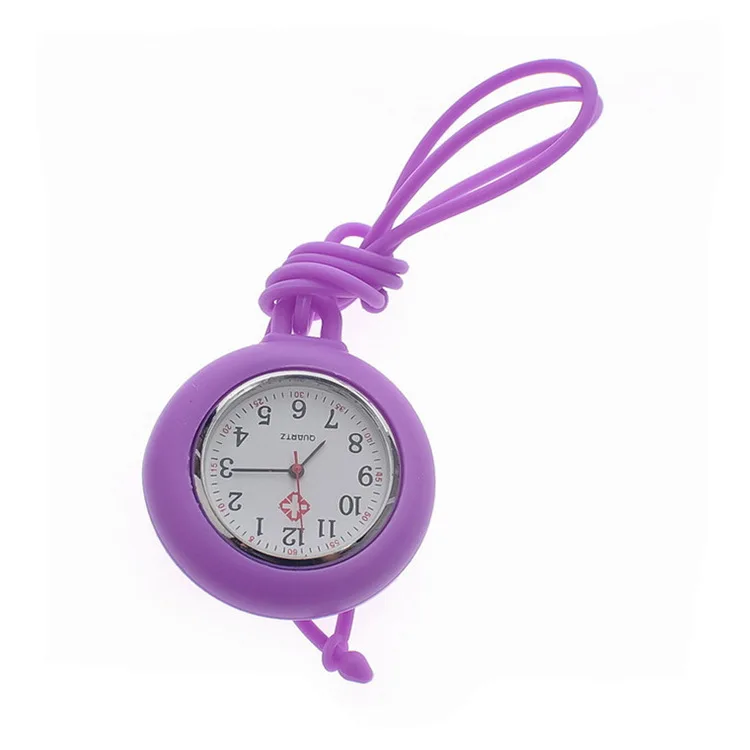 Заводские цены, модные женские часы с цветочным рисунком для медсестры, брошь на брелок, силиконовые желеобразные подвесные карманные часы, Рабочий стол для медсестры