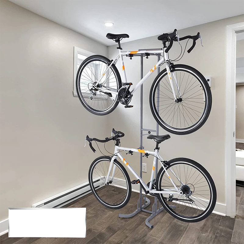Bike Garage Storage Rack  2 Bicycle Garage Floor Stand