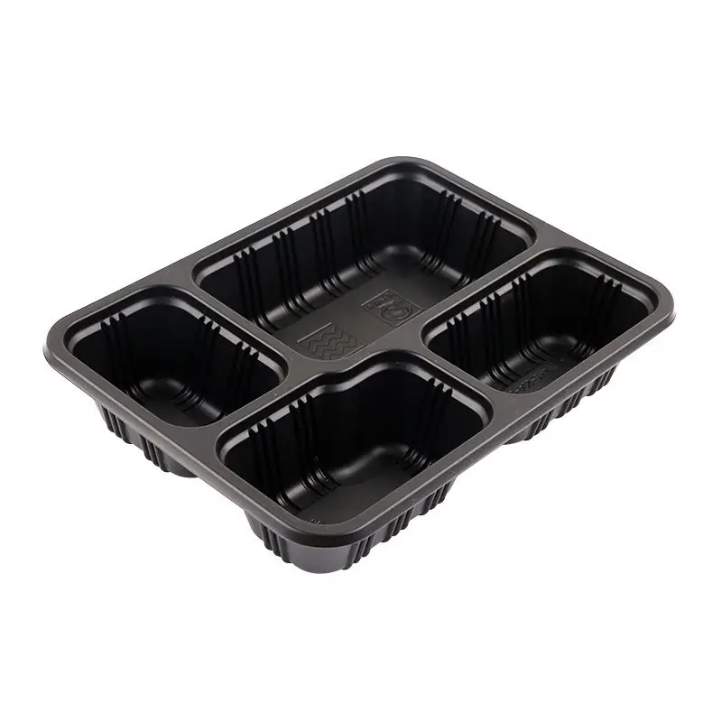 Factory Supplier Food Take Out Packaging Disposable 4 Compartment Plastic Lunch Boxes Prepared Food Container Manufacturer