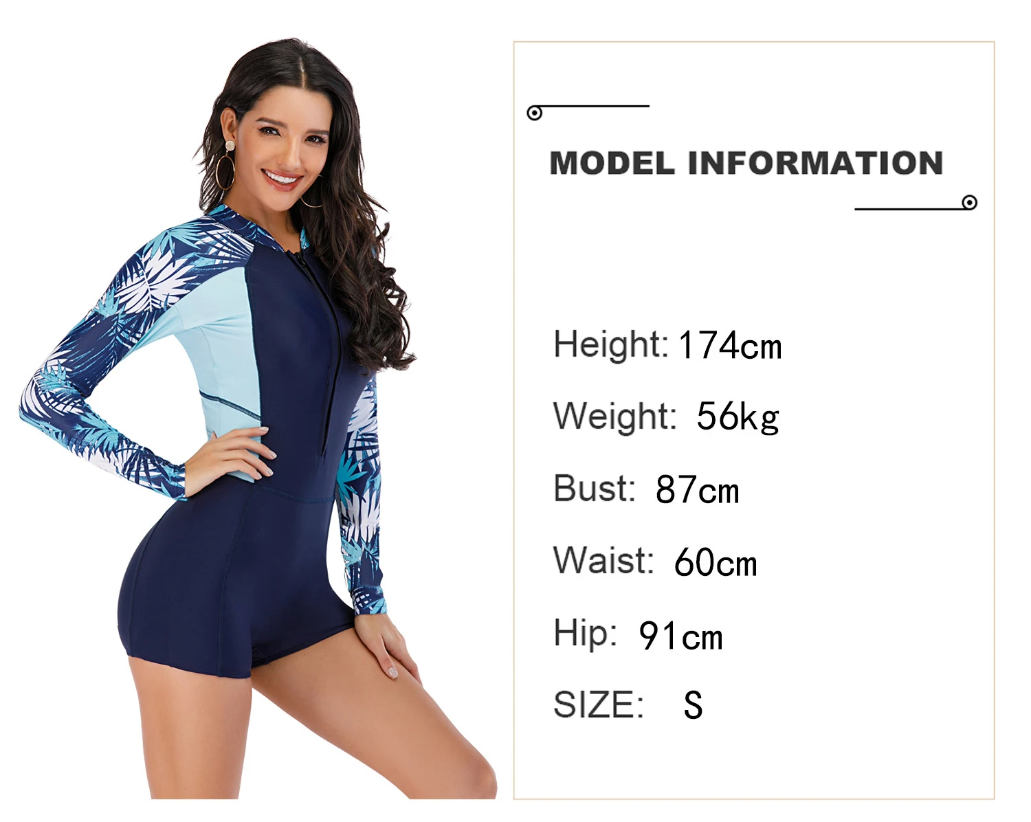 European Style Designer Swimsuit 1-pc Bikini Long Sleeves Lycra Rash Guard Swim Trunks Surfing Swimsuit for Women
