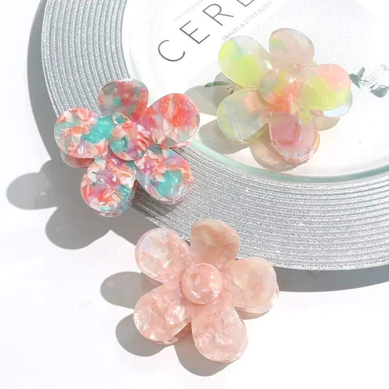 Зажим для волос на заказ с уксусной крупной маргариткой для женщин, причудливый дизайн, эстетичный цветочный Краб для волос, Оптовая продажа, зажим для волос, аксессуары