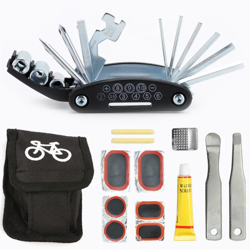 Cheapest Multifunction Mini Cycle Tire Repair Tool Set Wholesale Multifunction Wrench Chain Repair Tool Set