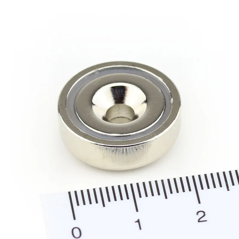Strong Pull Force Cheap Ndfeb Neodymium Cup Pot Magnet With Countersunk Holes Screws