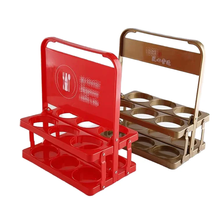 Custom Reusable Foldable Can Beer Bottle Carrier Bar Beverage Display Basket Drink Caddy Holder