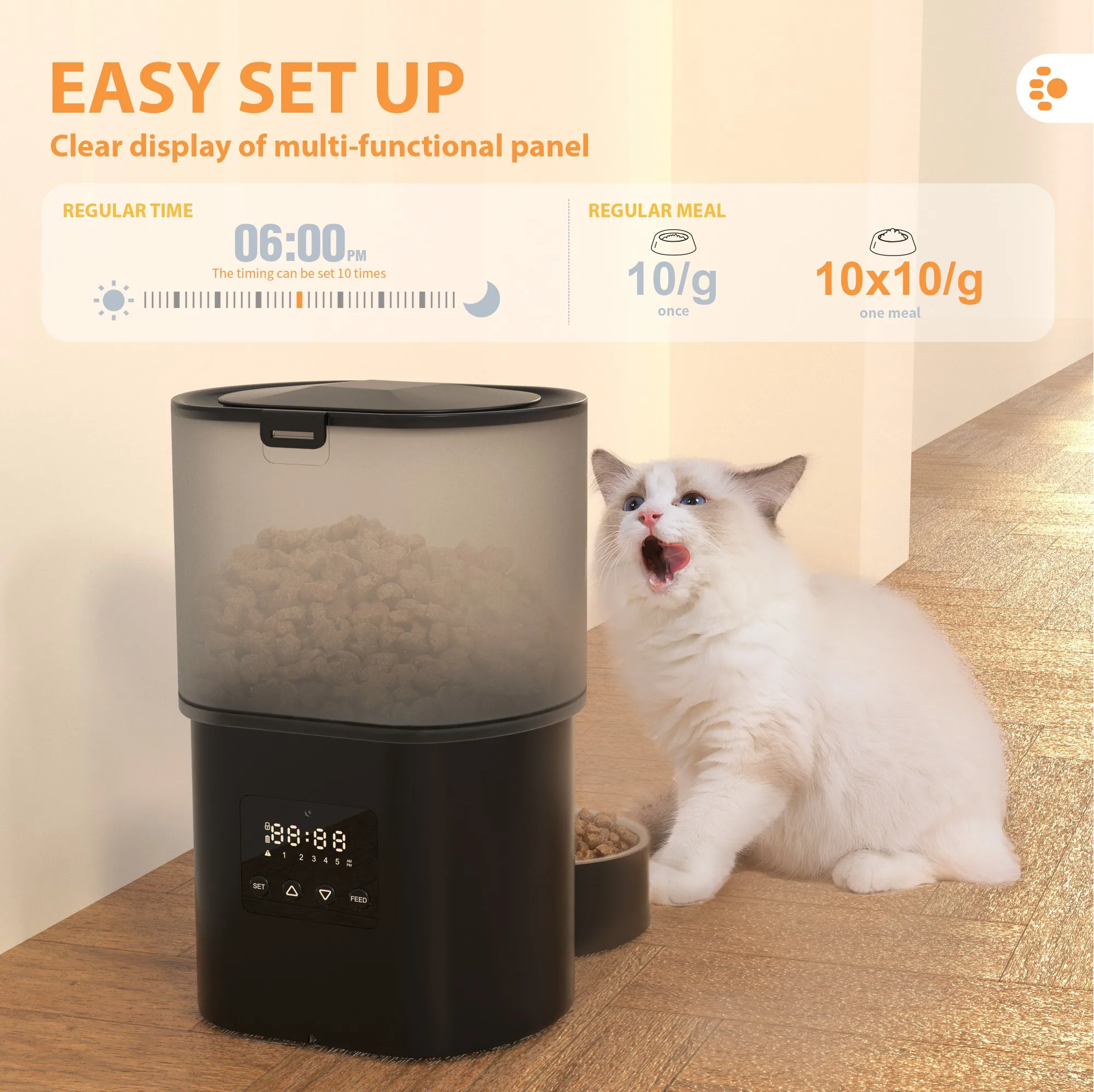 OEM Timed Setting Feeder 3L Cat dog dry Food Dispenser 2.5L Water Fountain Automatic pet Feeders