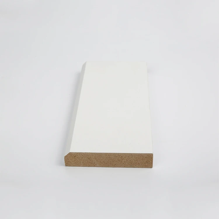 Solid white gesso primed MDF skirting board wood baseboard trim