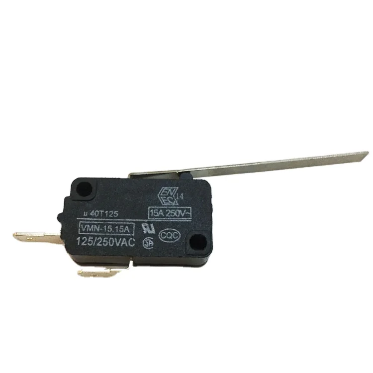 Tuowei/Towei safety micro switch supplier manufacturer 15A/250V t125 2 pin heater micro switch with long lever