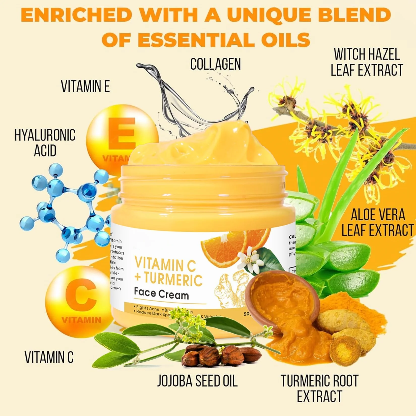 Customized Skin Care Products Acne Removal Turmeric Face Cream with Factory Price