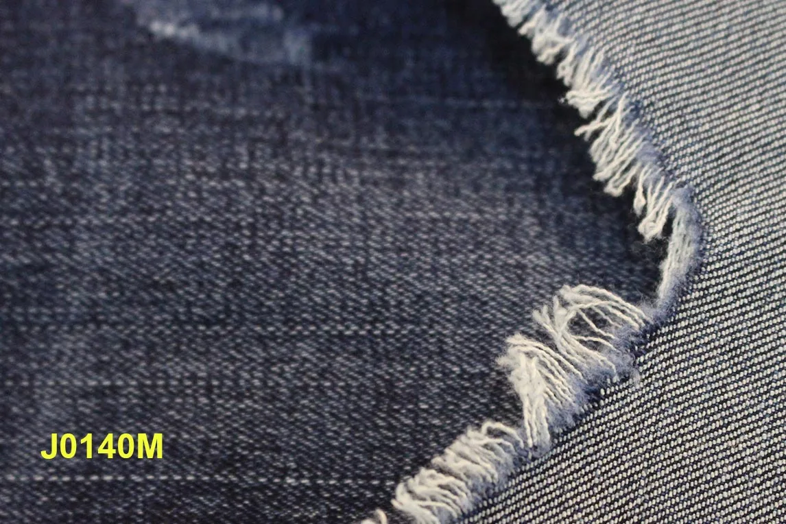 160cm width dark blue high power stretch slub denim fabrics for women jeans denim fabric