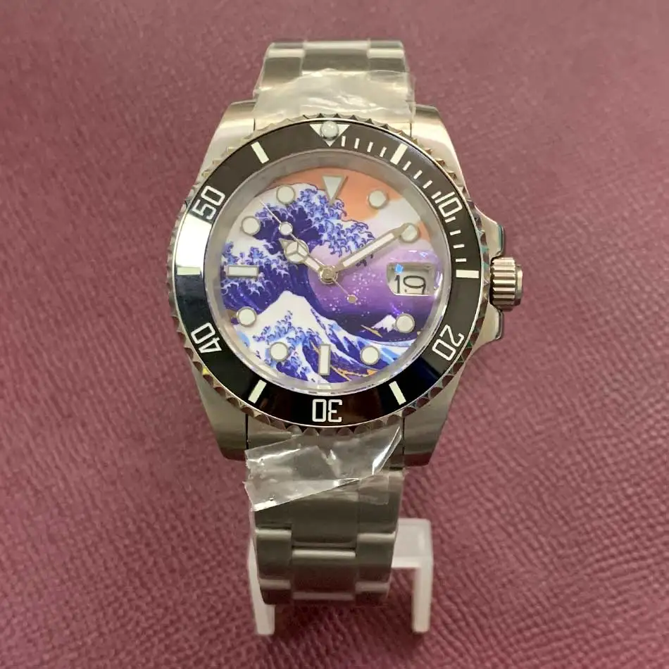 Watch Automatic Japanese NH35 Movement 40mm Stainless Steel Case 316L Strap Ceramic Bezel Luminous Hands Kobegawa Sapphire